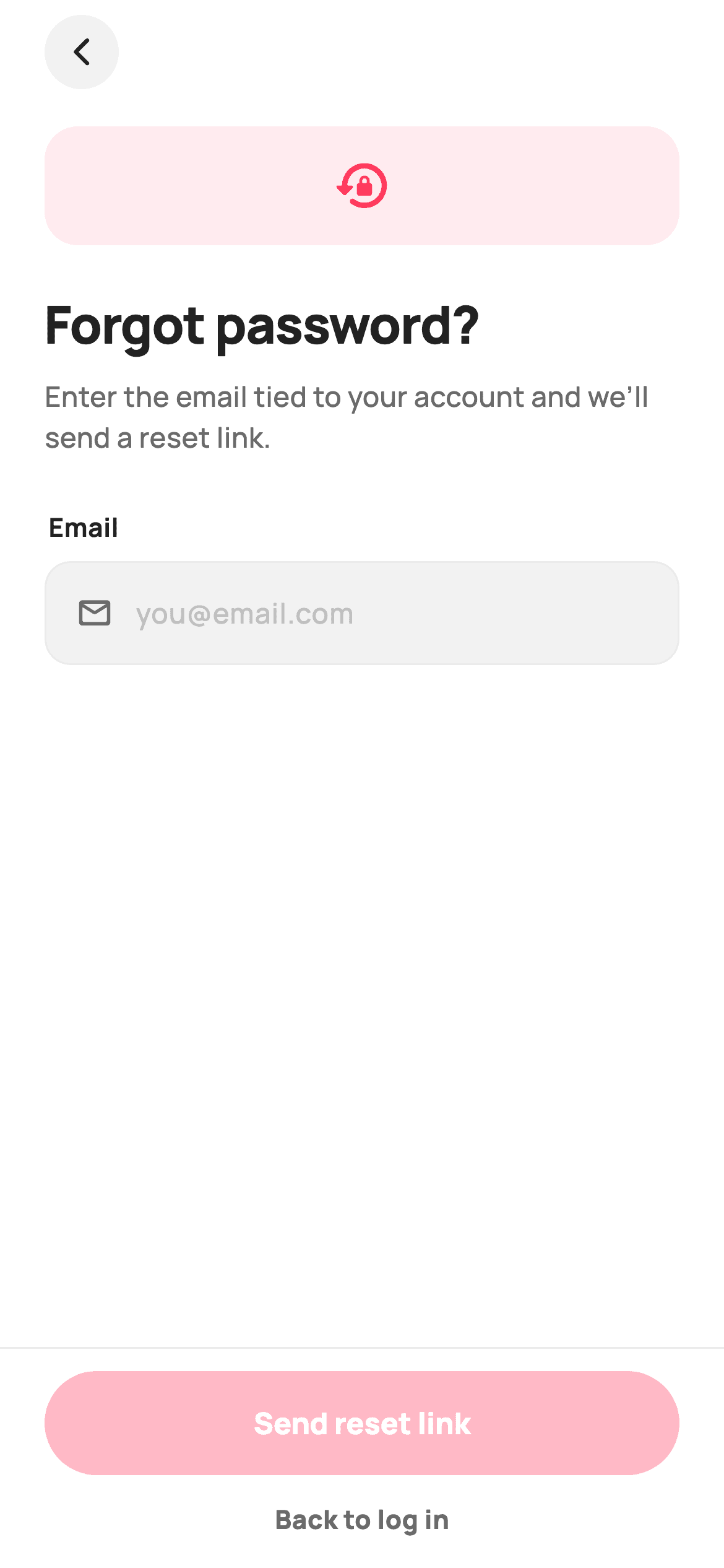 Forgot Password — E-commerce Flutter screen