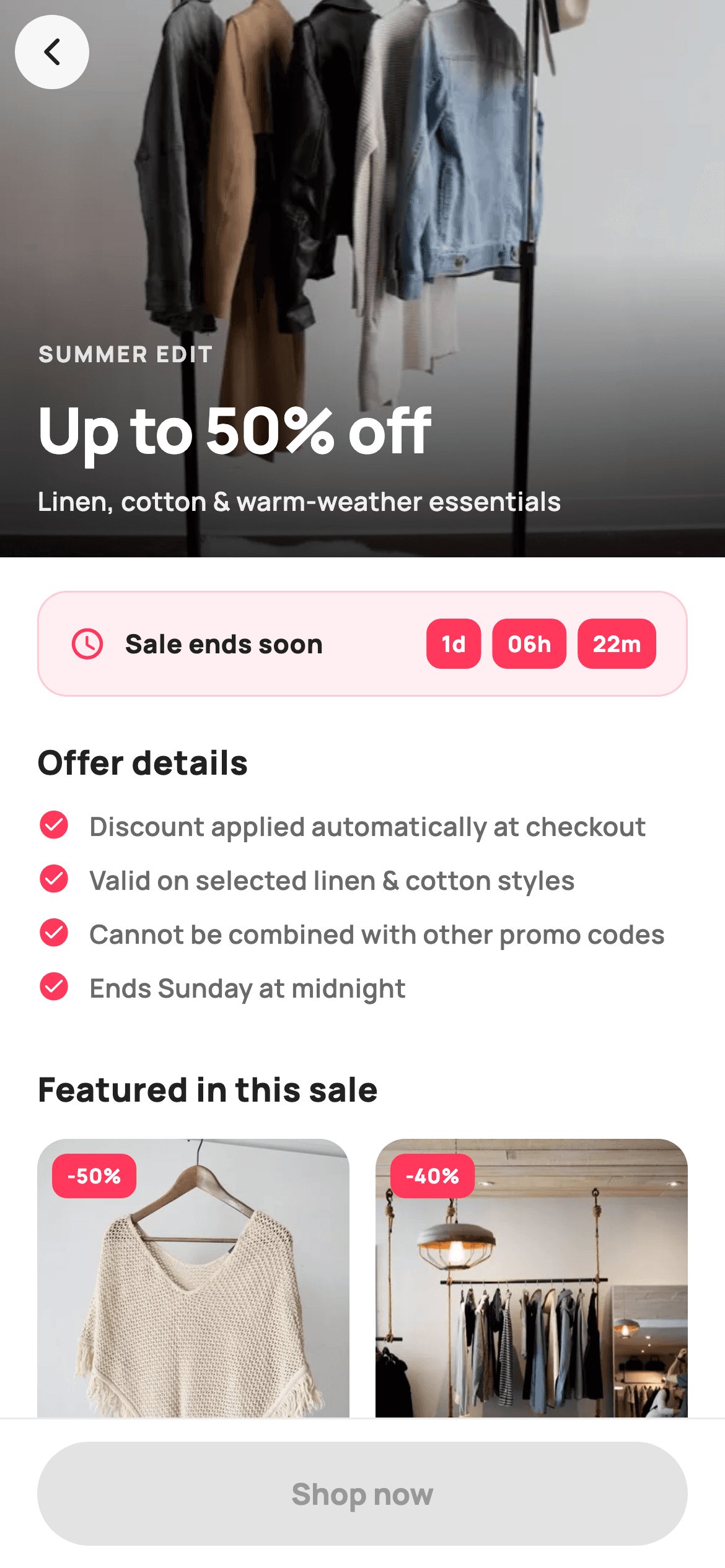 Promo Banner — E-commerce Flutter screen
