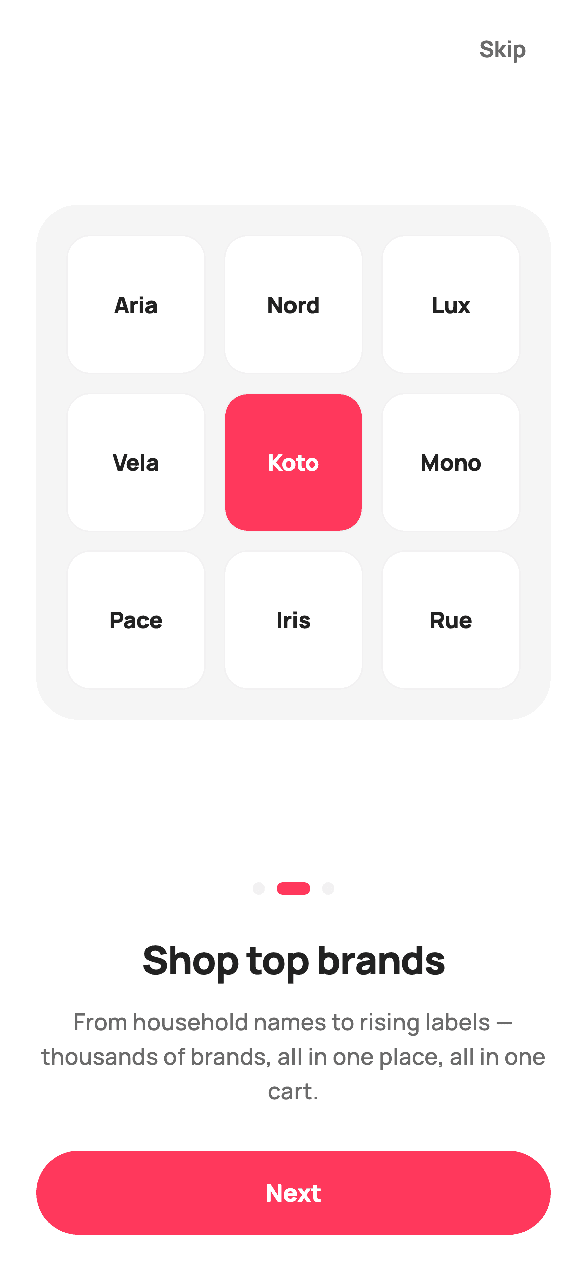 Shop top brands — E-commerce Flutter screen