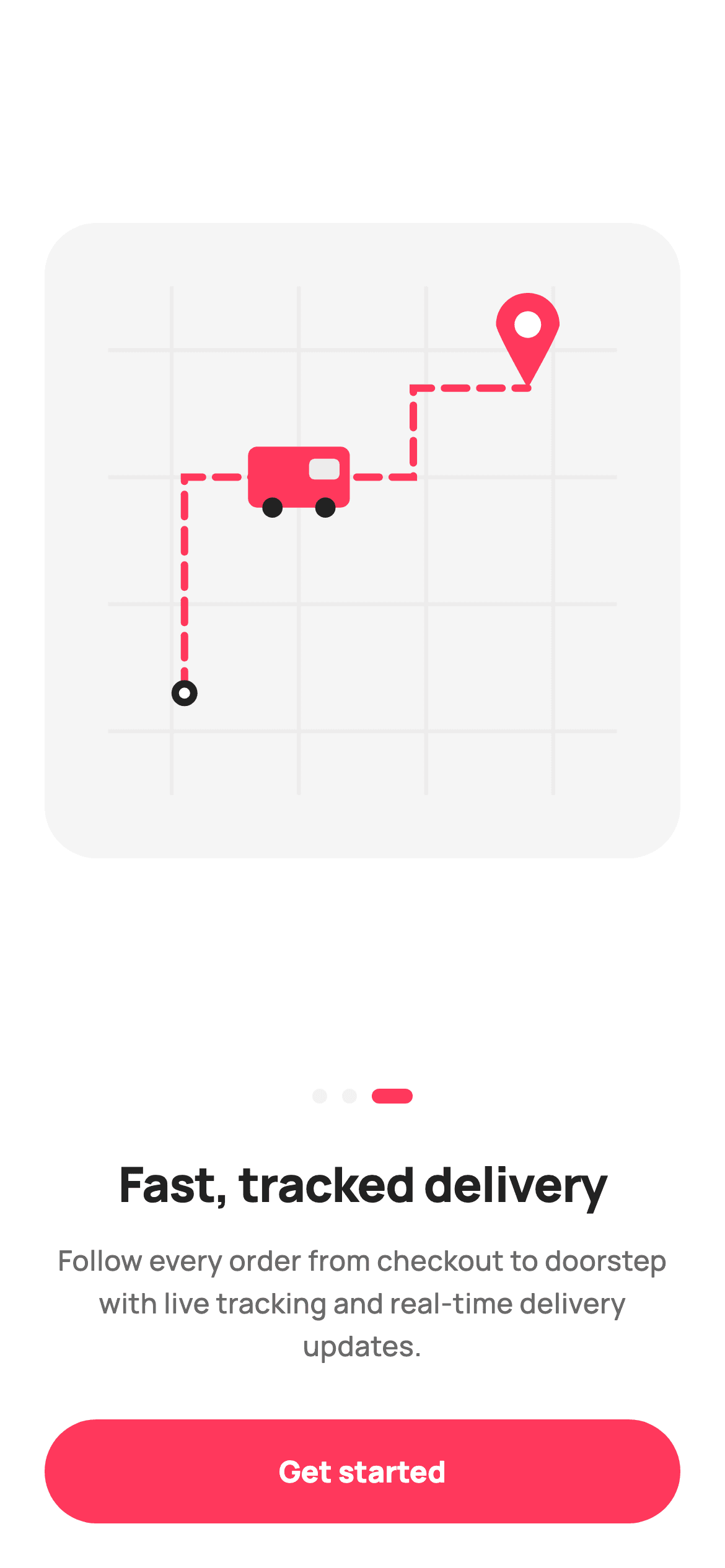 Tracked delivery onboarding — E-commerce Flutter screen
