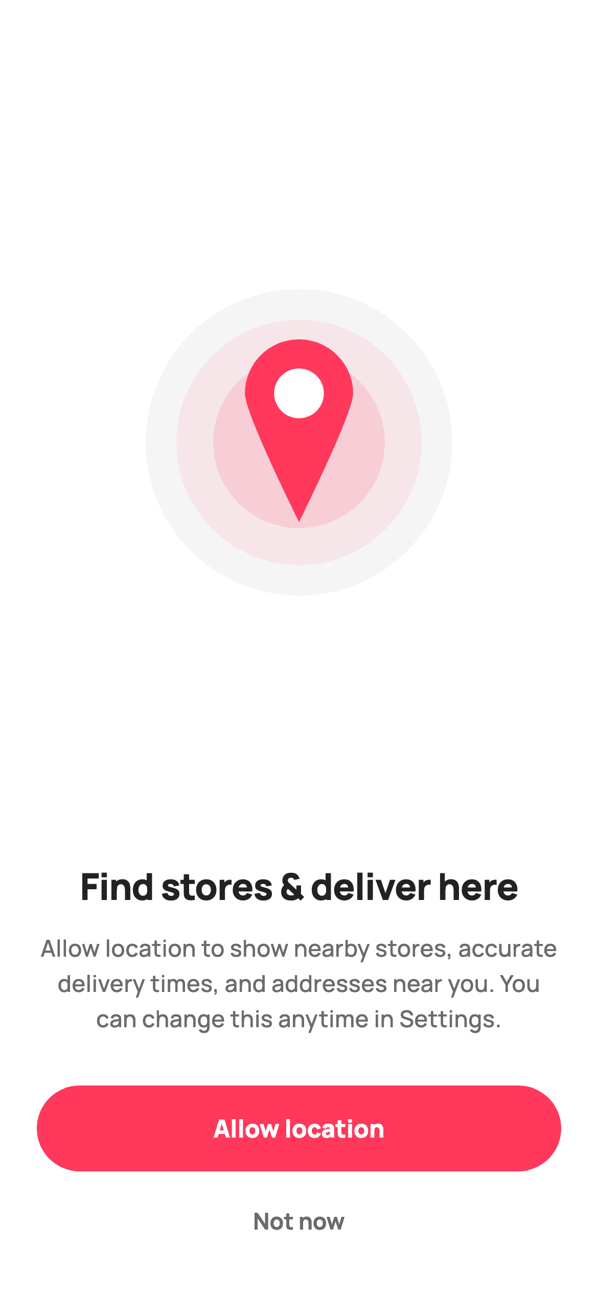 Location Permission — E-commerce Flutter screen