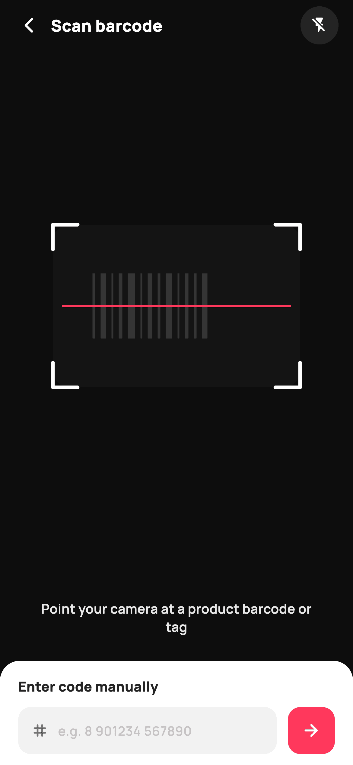 Scan Barcode — E-commerce Flutter screen