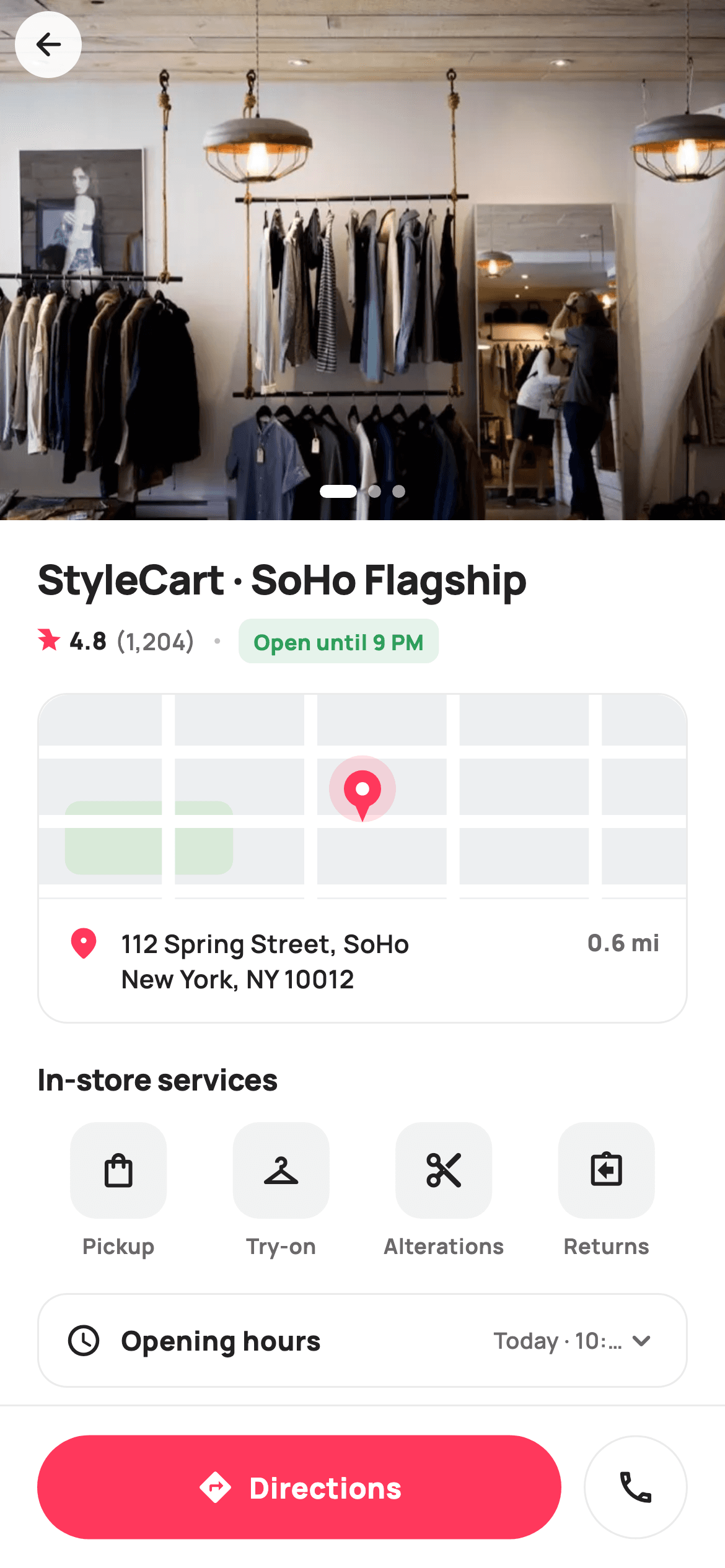 Store Detail — E-commerce Flutter UI screen