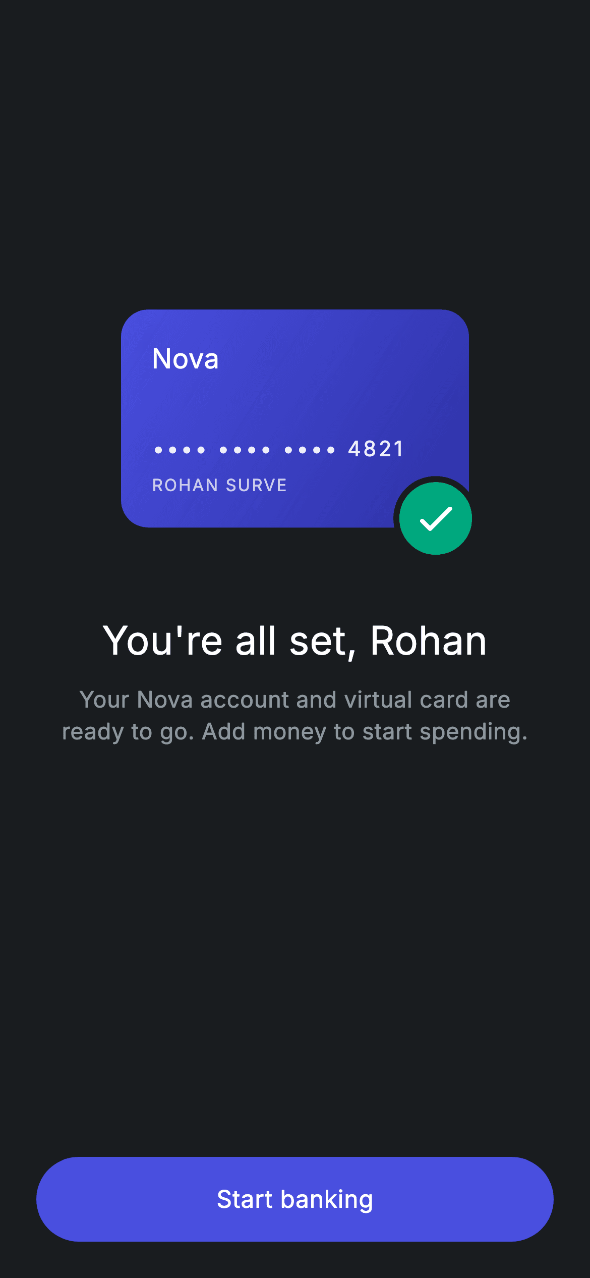 Fintech · Account Ready — Fintech Flutter UI screen