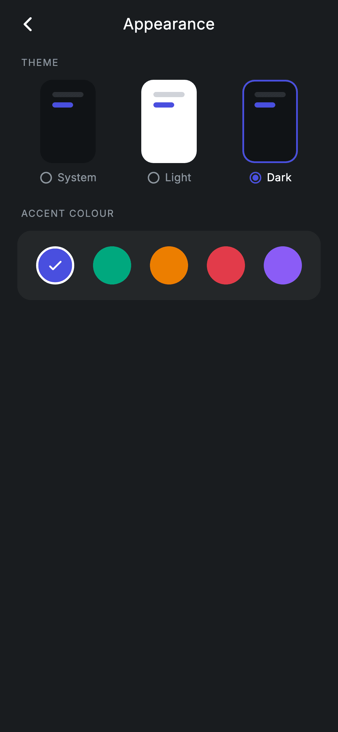 Appearance — Fintech Flutter screen