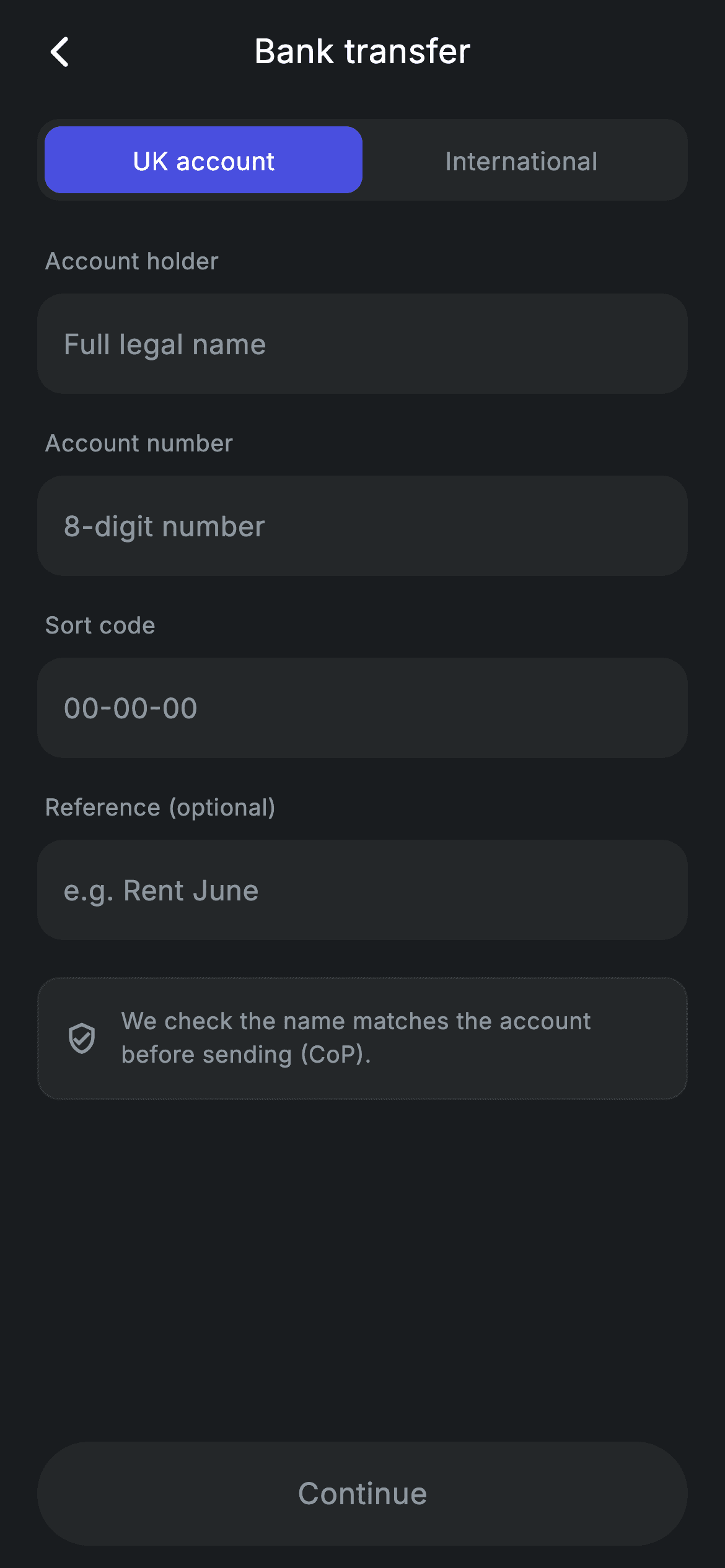 Fintech · Bank Transfer — Fintech Flutter UI screen