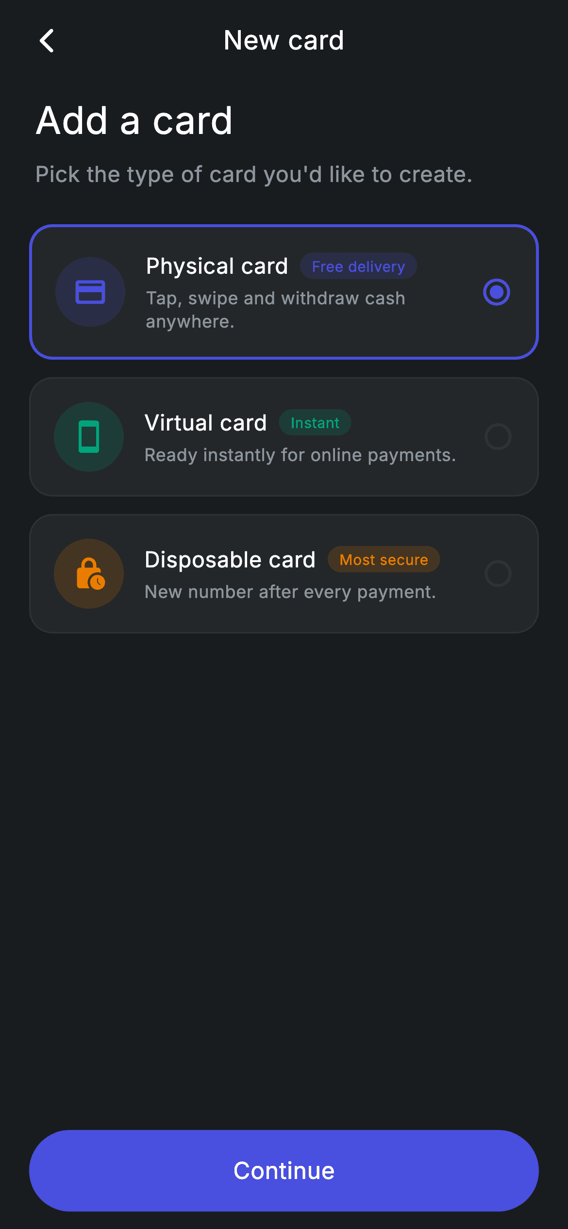 Fintech · Add Card — Fintech Flutter UI screen