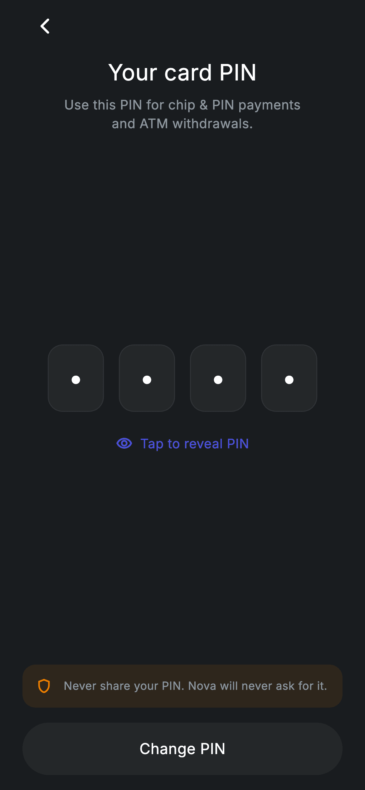 Fintech · Card PIN — Fintech Flutter UI screen