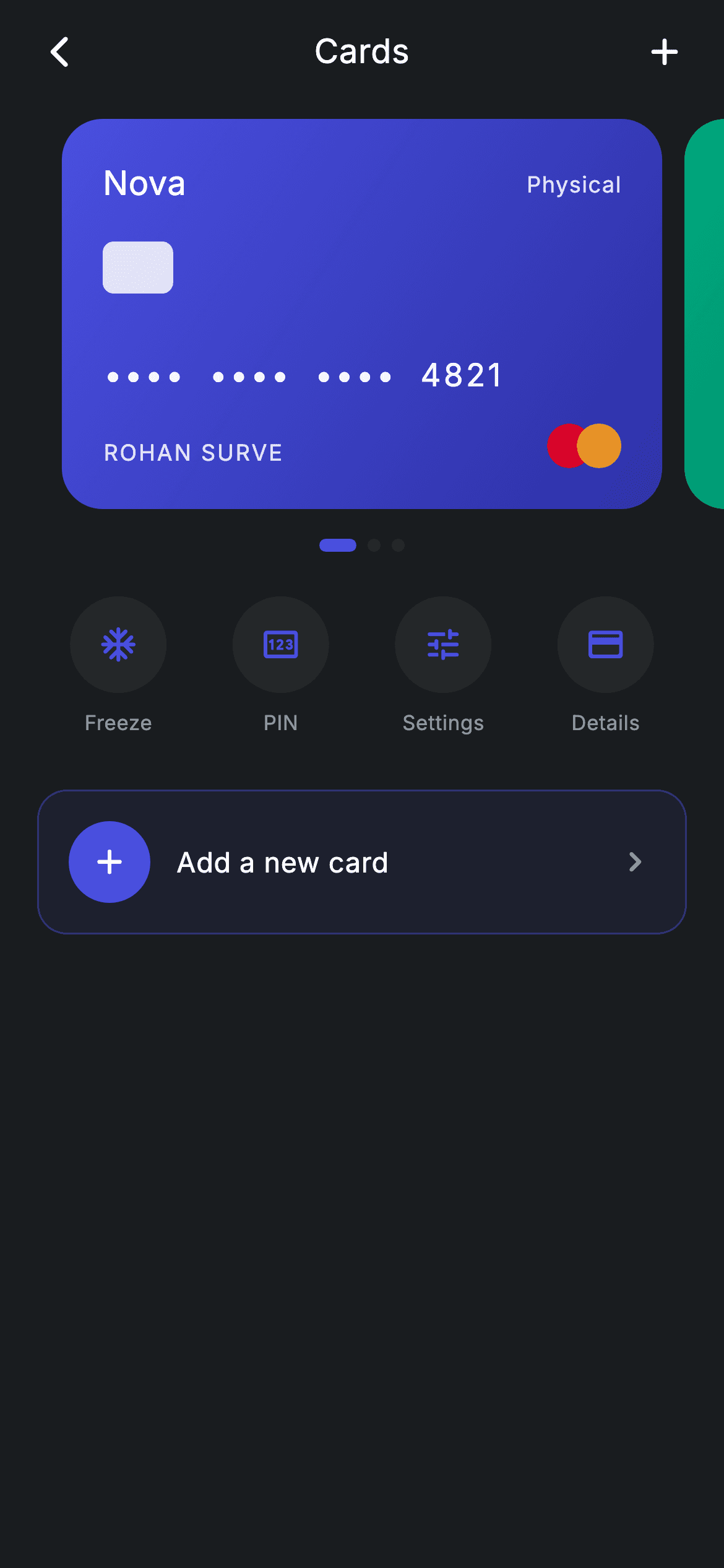 Fintech · Cards — Fintech Flutter UI screen
