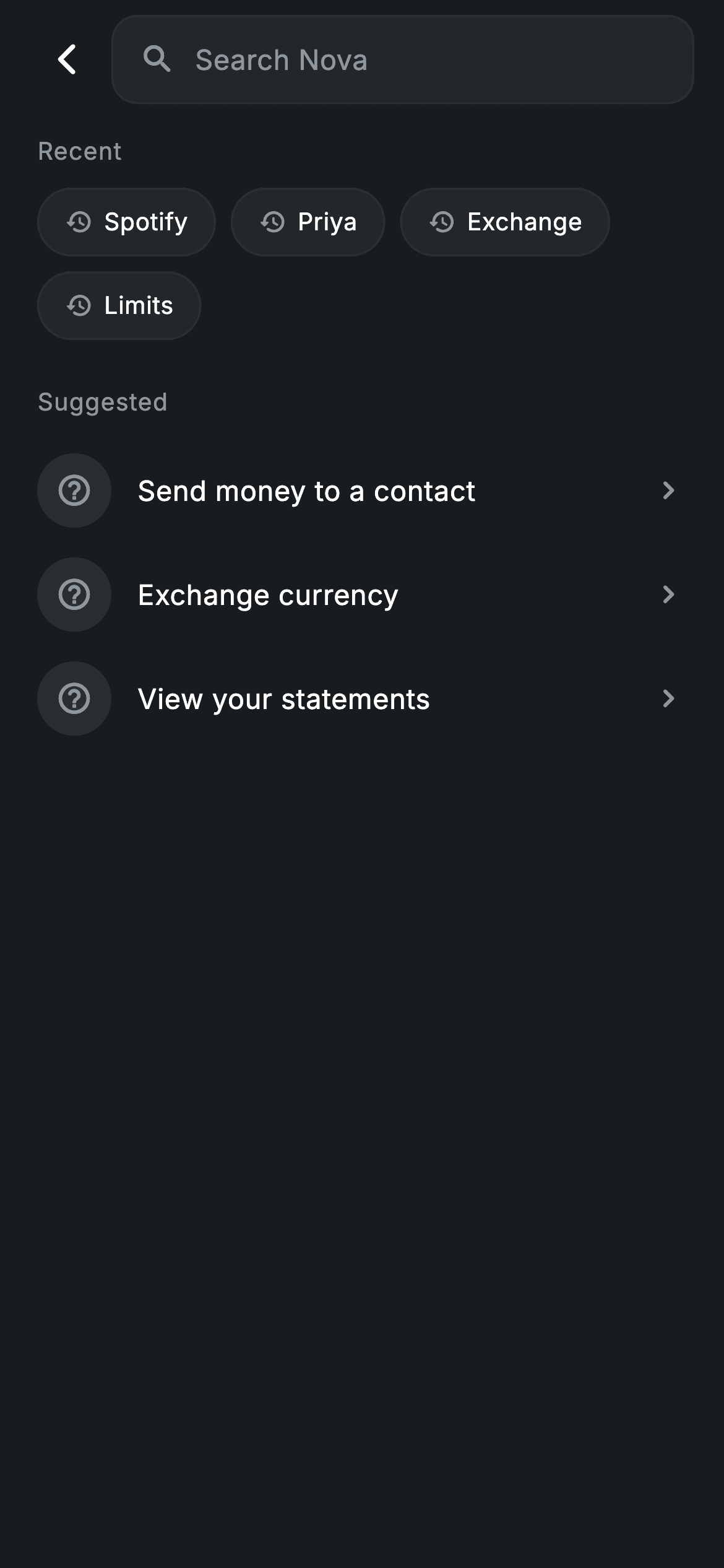 Fintech · Search — Fintech Flutter UI screen