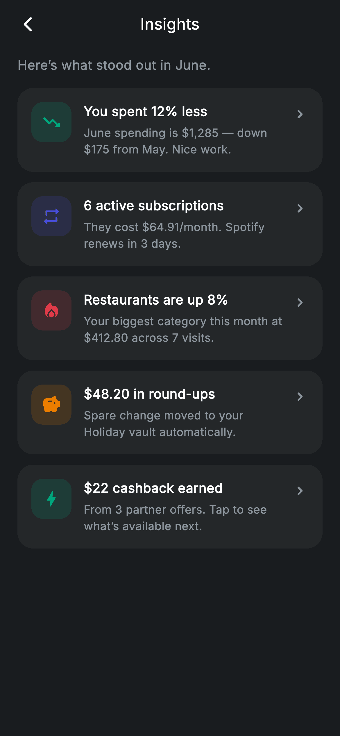 Fintech · Insights — Fintech Flutter UI screen