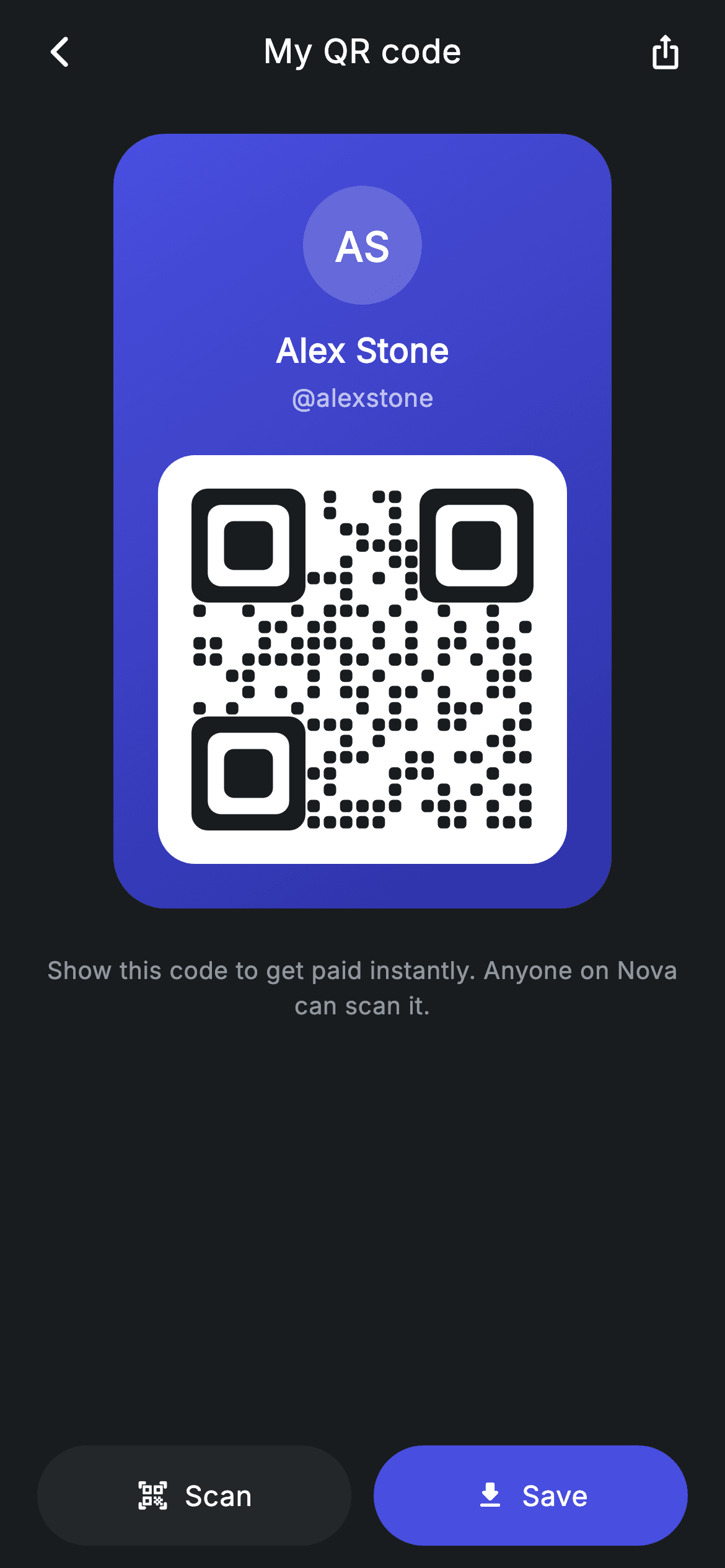 Fintech · My QR — Fintech Flutter UI screen