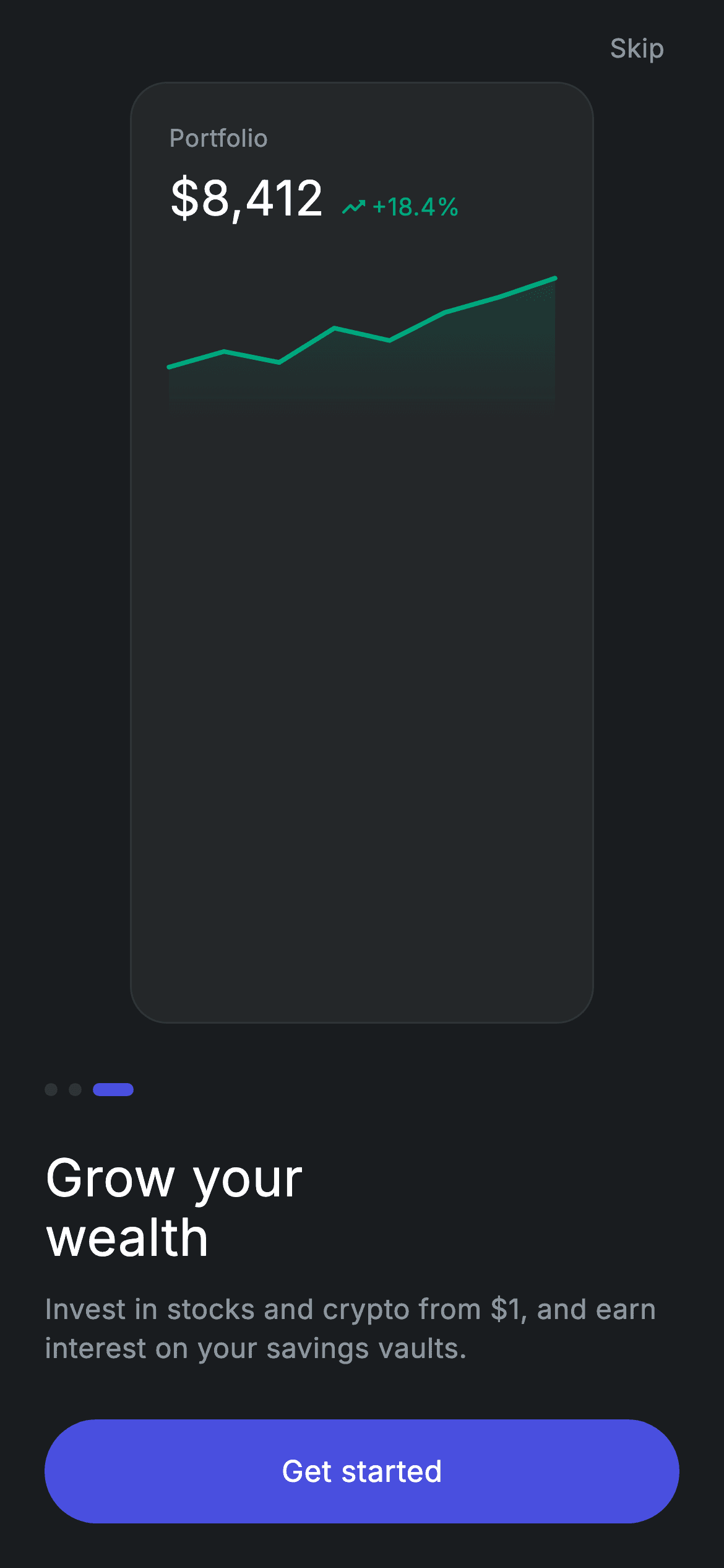 Fintech · Onboarding 3 — Fintech Flutter UI screen