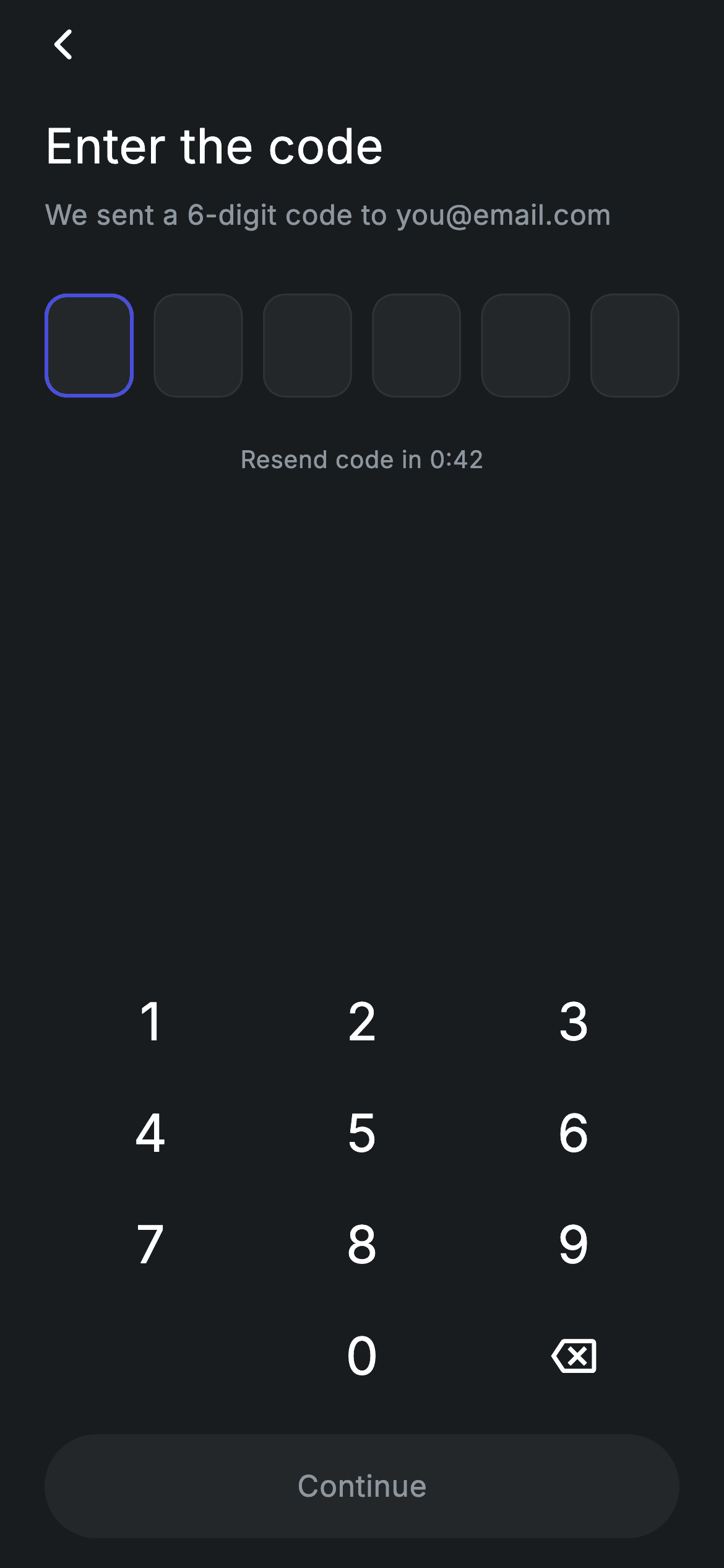 Fintech · Verify Code — Fintech Flutter UI screen