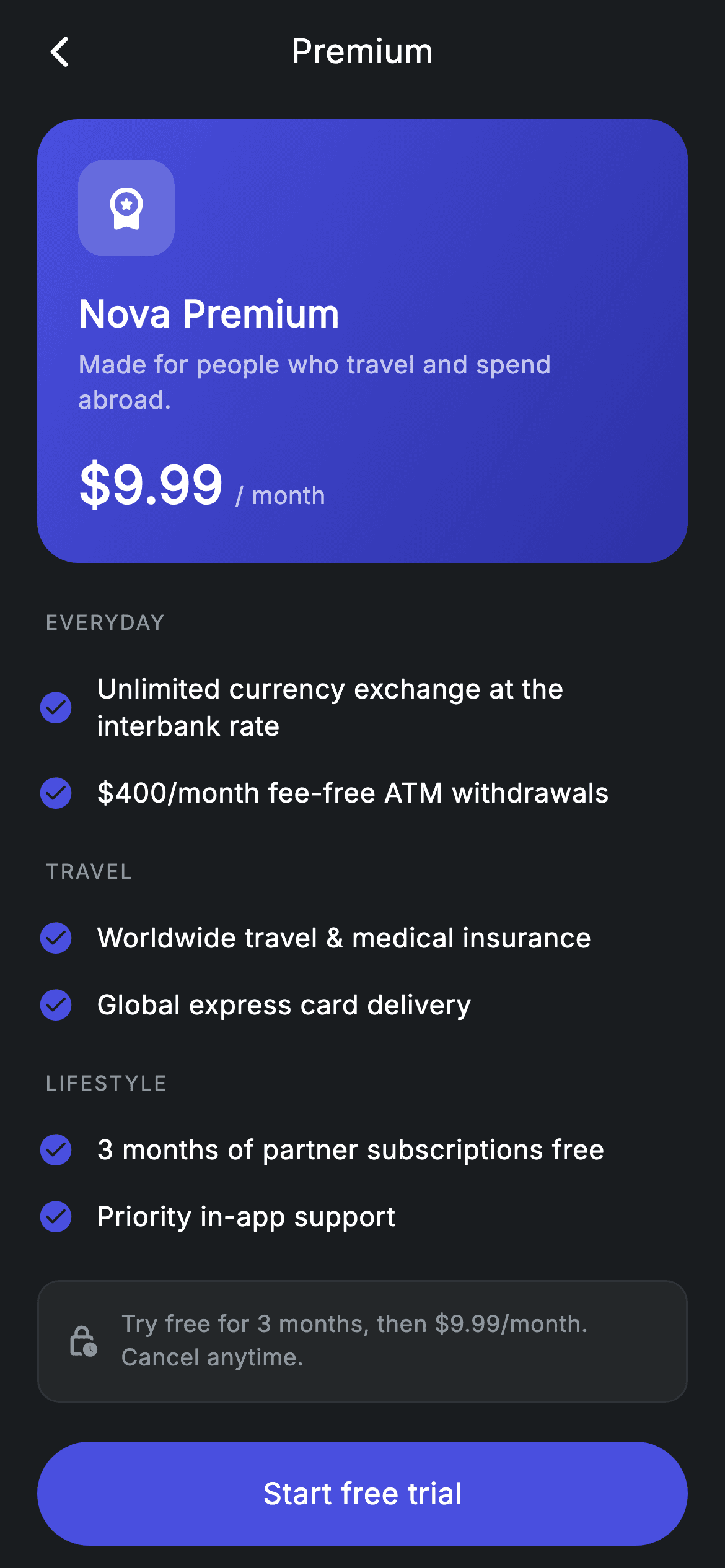 Plan Detail — Fintech Flutter screen
