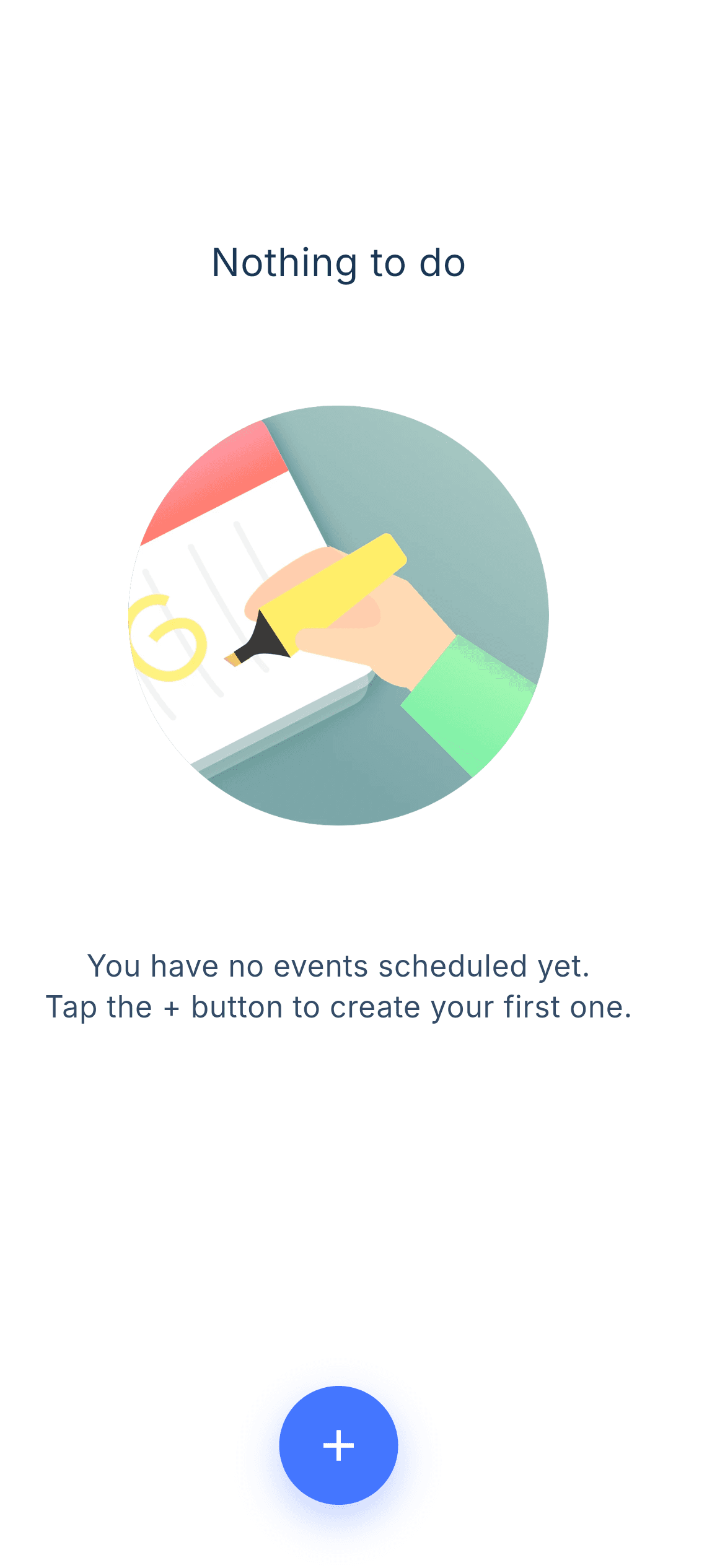 No Events — Empty States Flutter screen