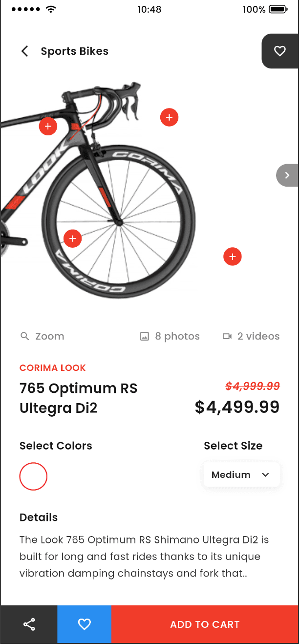 Product Detail — E-commerce Flutter screen