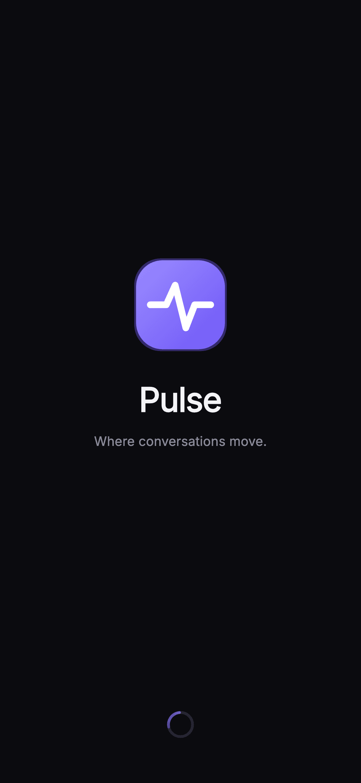 Pulse · Splash — Social Flutter screen