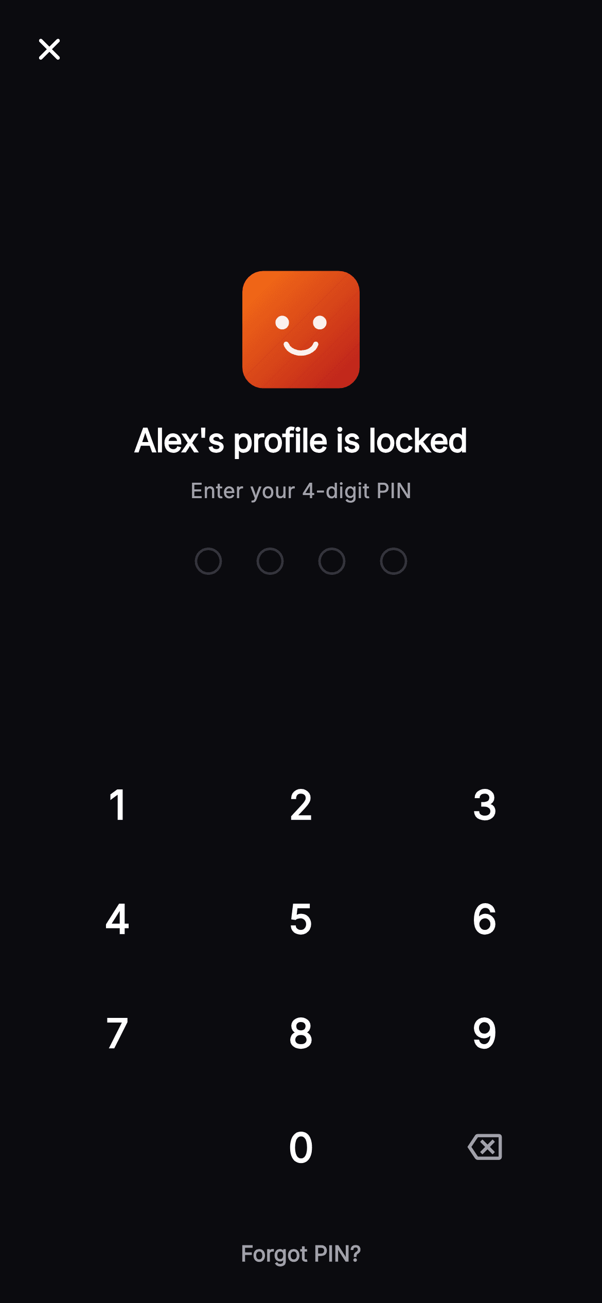 Cineo · Enter PIN — Streaming Flutter screen