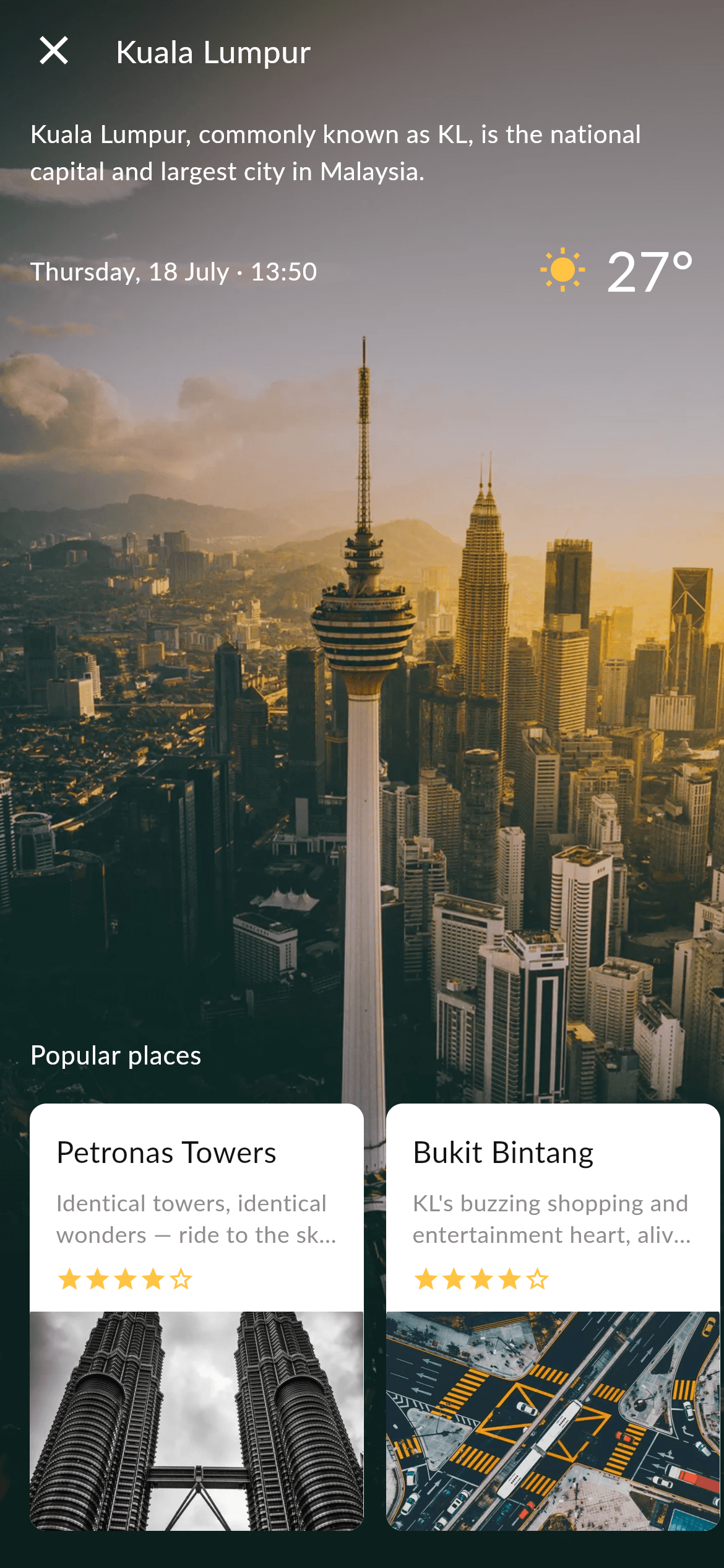 Travel · City Detail — Travel Flutter screen