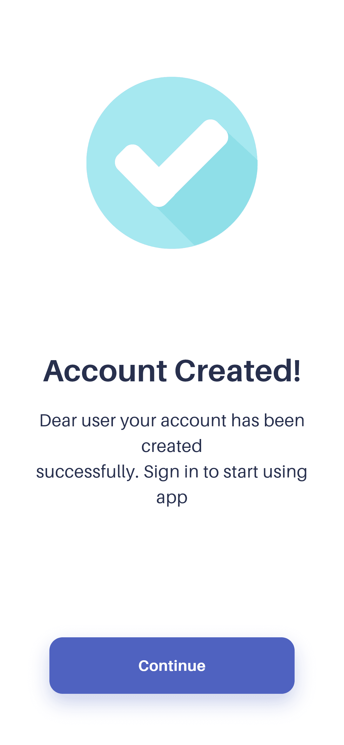 Wallet · Account Created — Authentication Flutter UI screen