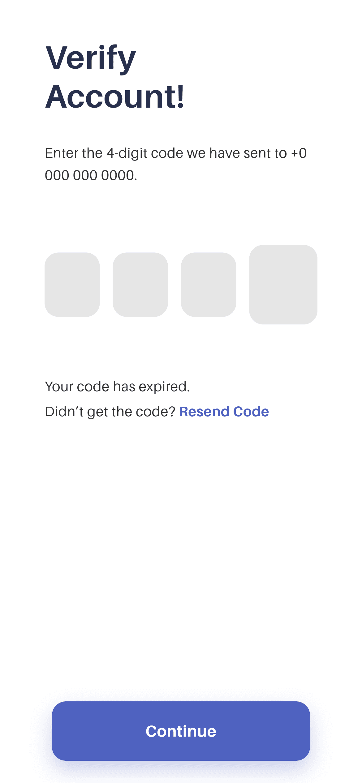 Wallet · Verify Account — Authentication Flutter screen